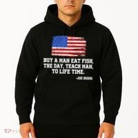 Buy A Man Eat Fish Joe Biden USA American Flag Hoodie thumb 2