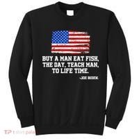 Buy A Man Eat Fish Joe Biden USA American Flag Sweatshirt thumb 0