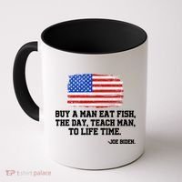 Buy A Man Eat Fish Joe Biden USA American Flag Coffee Mug thumb 0