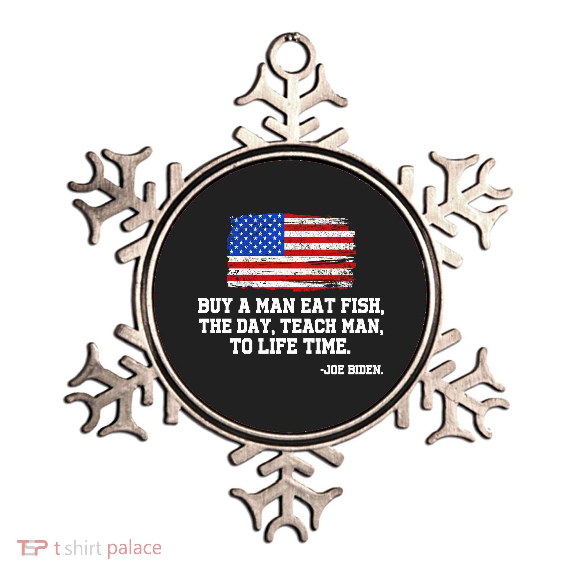 Buy A Man Eat Fish Joe Biden USA American Flag Ornament