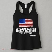 Buy A Man Eat Fish Joe Biden USA American Flag Women's Tank Top thumb 3