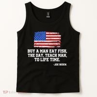 Buy A Man Eat Fish Joe Biden USA American Flag Tank Top thumb 2
