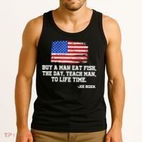 Buy A Man Eat Fish Joe Biden USA American Flag Tank Top thumb 3