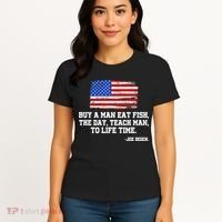Buy A Man Eat Fish Joe Biden USA American Flag Women's T-Shirt thumb 4