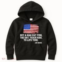 Buy A Man Eat Fish Joe Biden USA American Flag Kids Hoodie thumb 0
