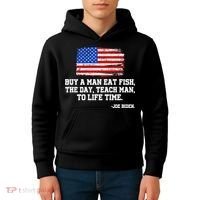 Buy A Man Eat Fish Joe Biden USA American Flag Kids Hoodie thumb 4