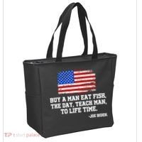Buy A Man Eat Fish Joe Biden USA American Flag Tote Bag thumb 2