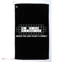 Buy A Vowel Go Fuck Yourself Funny Golf Towel thumb 0
