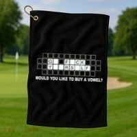 Buy A Vowel Go Fuck Yourself Funny Golf Towel thumb 1