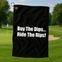 Buy The Dips Ride The Rips Stock Golf Towel thumb 1