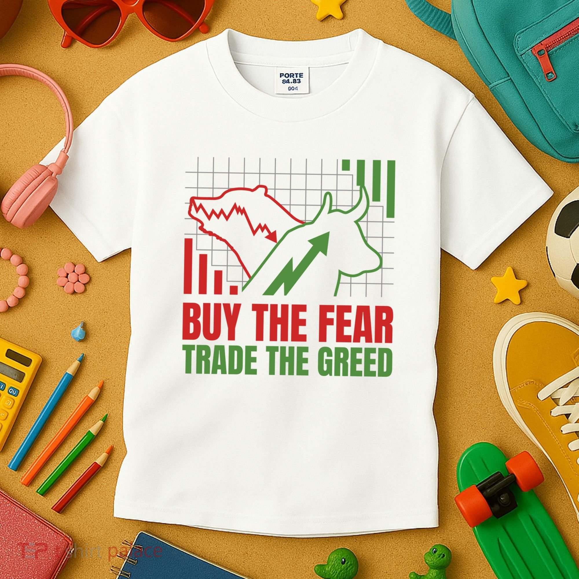 Buy The Fear Trade The Greed Kids T-Shirt