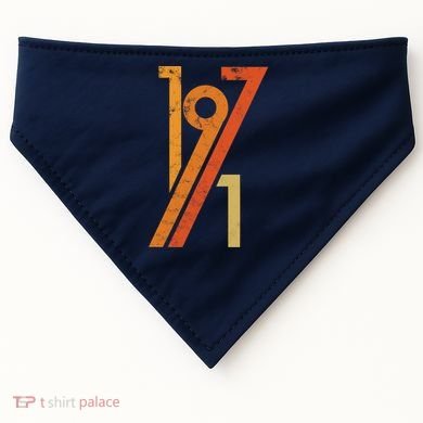 Birthday Vintage 70s Style 1971 USA-Made Doggie Bandana