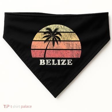 Belize Vintage 70s Retro Throwback Design USA-Made Doggie Bandana