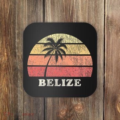 Belize Vintage 70s Retro Throwback Design Coaster