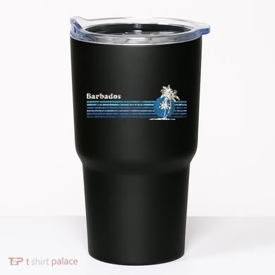 Barbados Vintage 80s Palm Trees Sunset Tumbler
