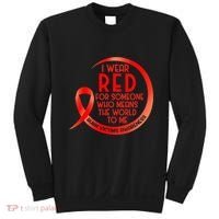 Burn Victims Awareness Red Ribbon I Wear Red For Someone Who Sweatshirt thumb 0