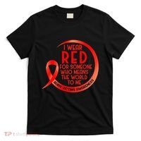 Burn Victims Awareness Red Ribbon I Wear Red For Someone Who T-Shirt thumb 0