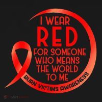 Burn Victims Awareness Red Ribbon I Wear Red For Someone Who Women's Hoodie thumb 2