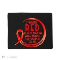 Burn Victims Awareness Red Ribbon I Wear Red For Someone Who Mousepad thumb 0