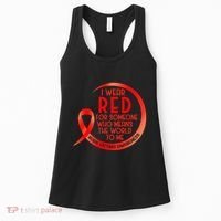 Burn Victims Awareness Red Ribbon I Wear Red For Someone Who Women's Tank Top thumb 0
