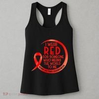 Burn Victims Awareness Red Ribbon I Wear Red For Someone Who Women's Tank Top thumb 3