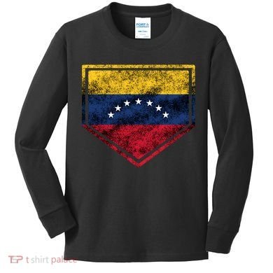 Baseball Venezuela Kids Long Sleeve Shirt