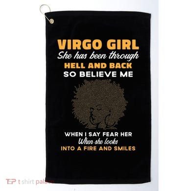 Black Virgo Born August September Birthday Meaningful Gift Golf Towel