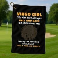 Black Virgo Born August September Birthday Meaningful Gift Golf Towel thumb 1