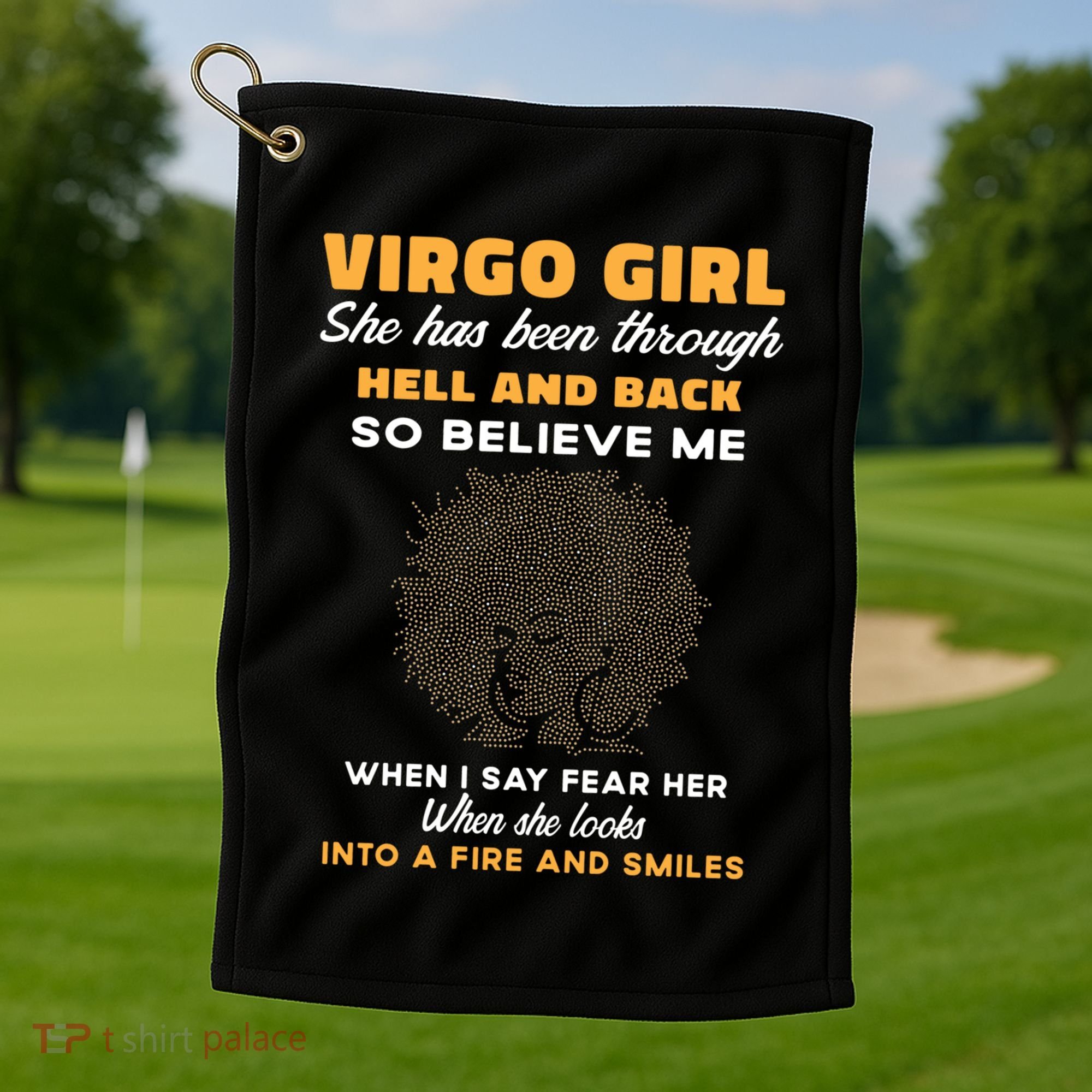 Black Virgo Born August September Birthday Meaningful Gift Golf Towel