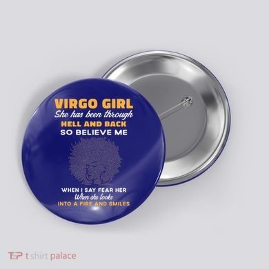 Black Virgo Born August September Birthday Meaningful Gift Button
