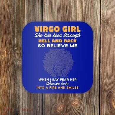 Black Virgo Born August September Birthday Meaningful Gift Coaster