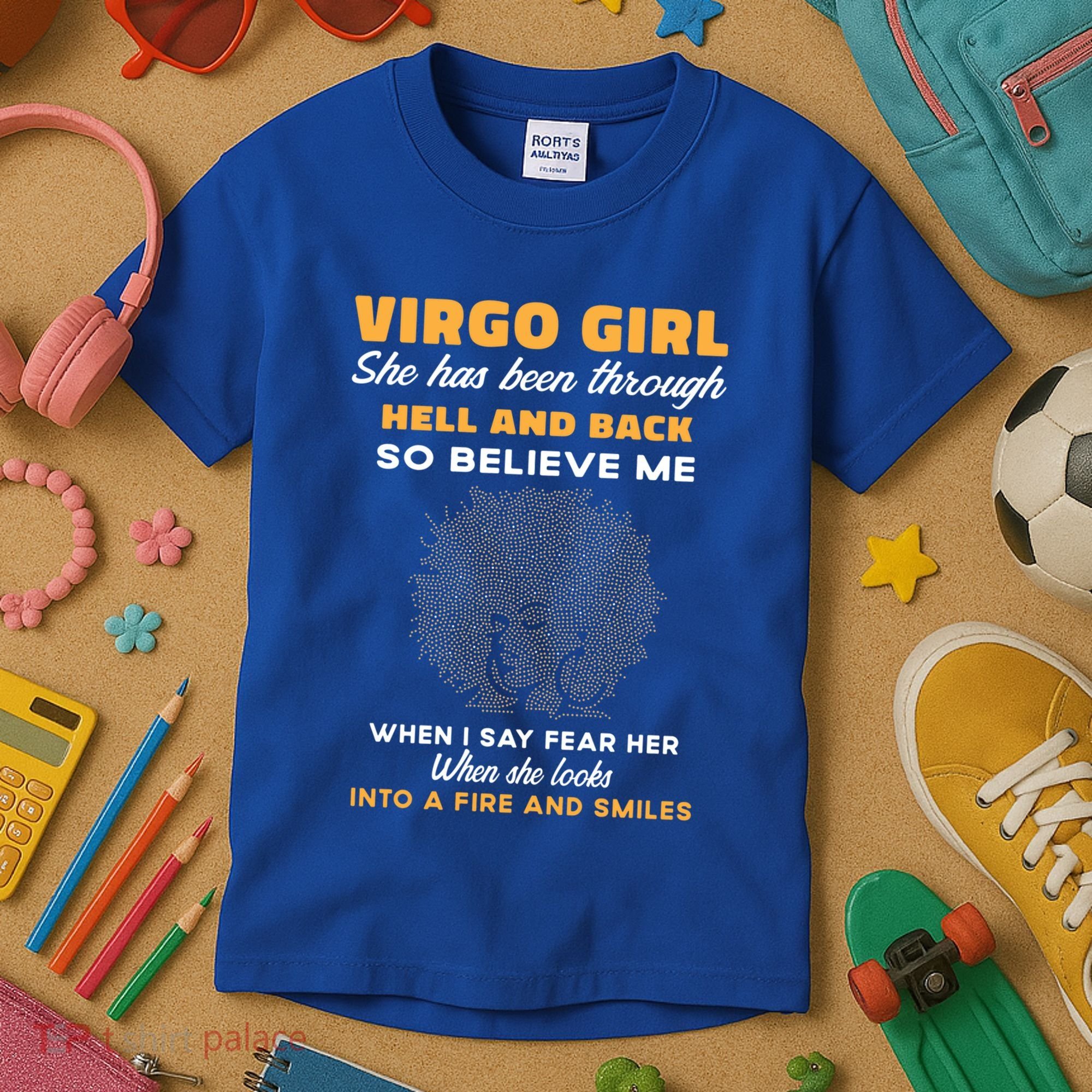Black Virgo Born August September Birthday Meaningful Gift Kids T-Shirt