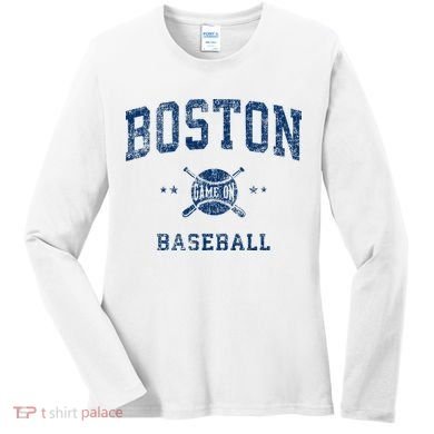 Boston Vintage Baseball Throwback Women's Long Sleeve Shirt