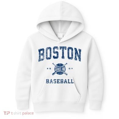 Boston Vintage Baseball Throwback Kids Hoodie