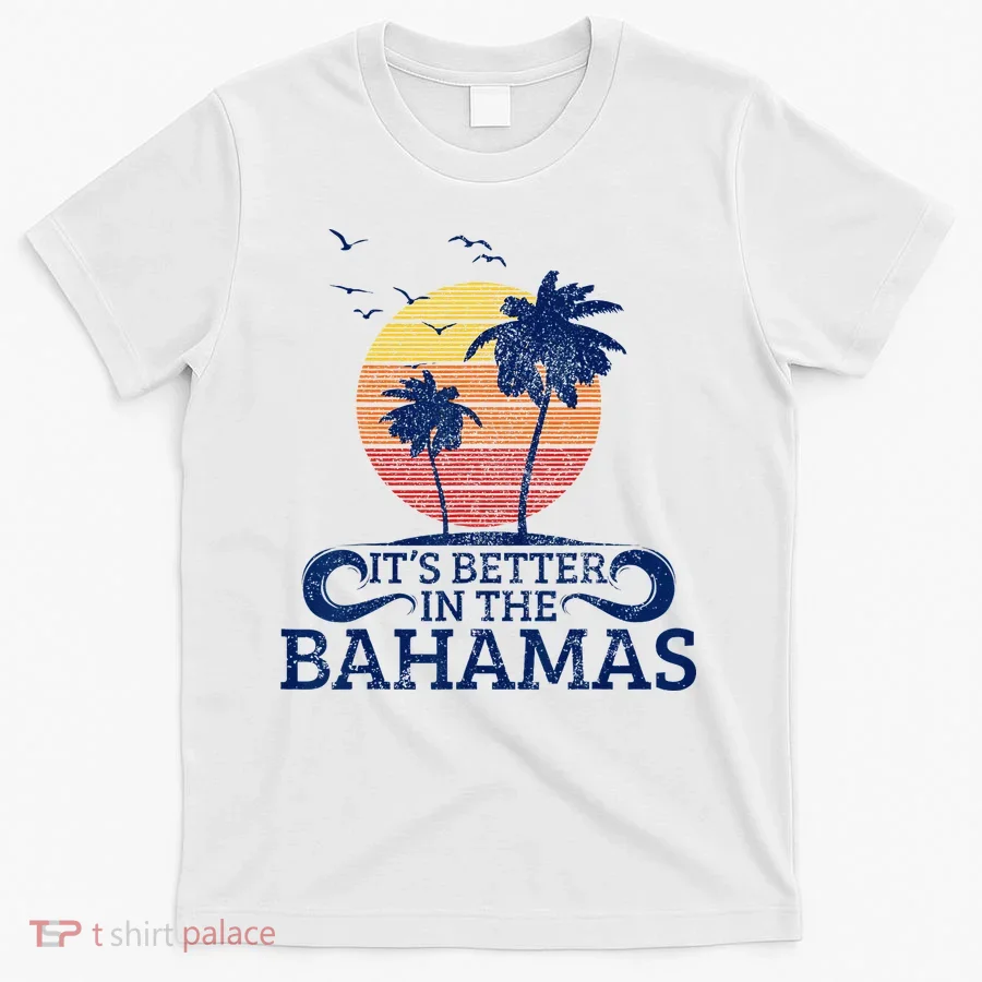 Bahamas Vintage Beach Palm Trees Sunset Vacation Souvenir T-Shirt