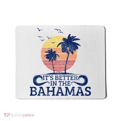 Bahamas Vintage Beach Palm Trees Sunset Vacation Souvenir Mousepad