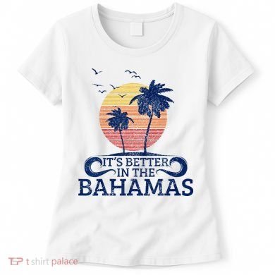 Bahamas Vintage Beach Palm Trees Sunset Vacation Souvenir Women's T-Shirt