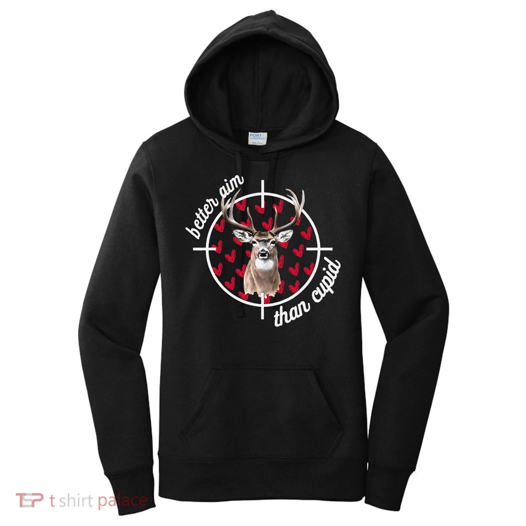 Boy Valentines Bucked Better Aim Than Cupid Deer Hunting Women's Hoodie