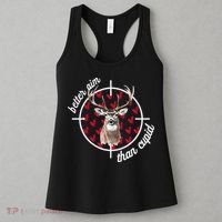 Boy Valentines Bucked Better Aim Than Cupid Deer Hunting Women's Tank Top thumb 3