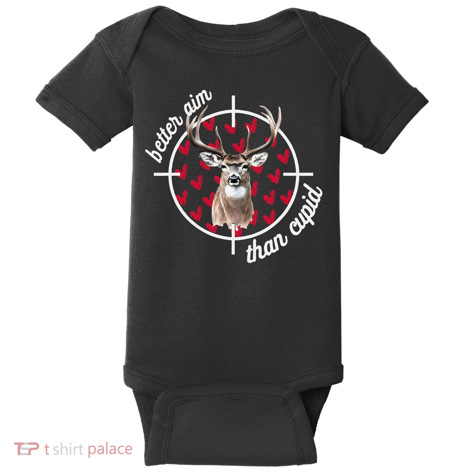 Boy Valentines Bucked Better Aim Than Cupid Deer Hunting Baby Bodysuit