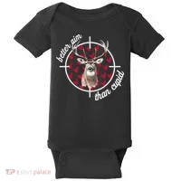 Boy Valentines Bucked Better Aim Than Cupid Deer Hunting Baby Bodysuit thumb 0