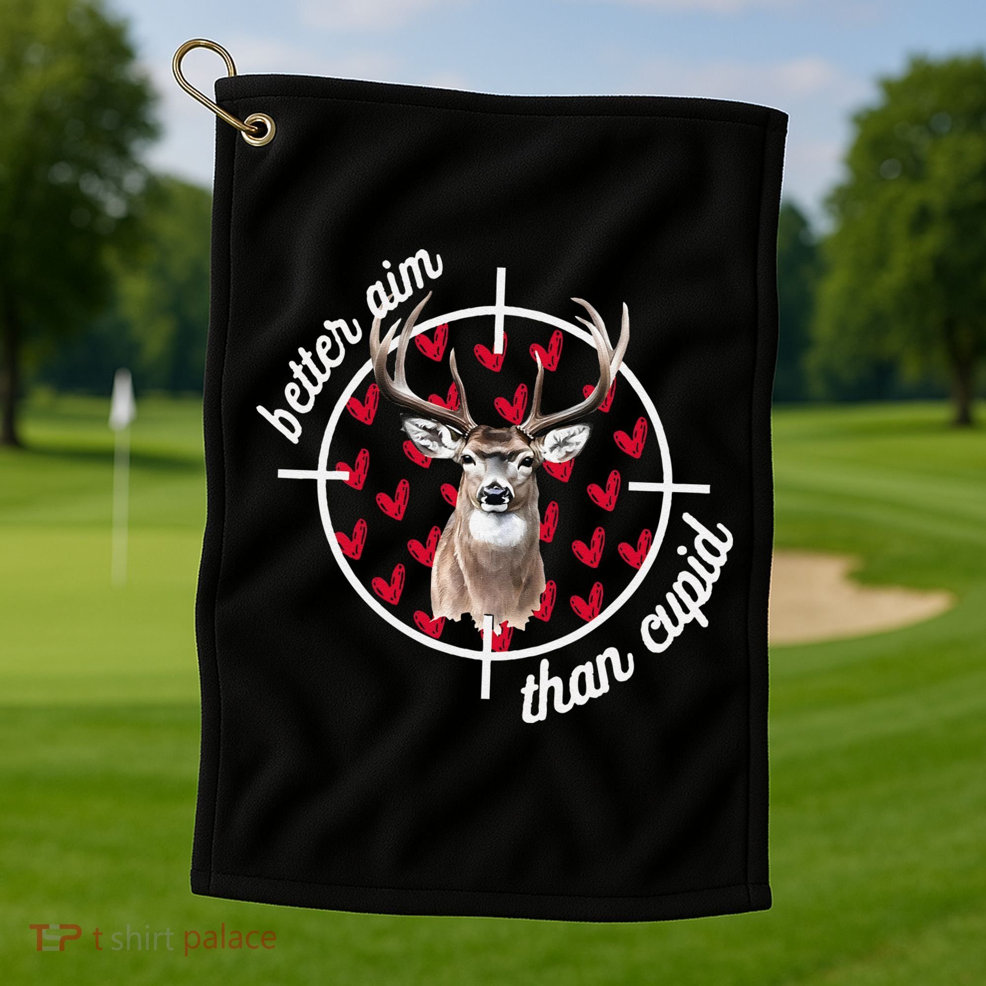 Boy Valentines Bucked Better Aim Than Cupid Deer Hunting Golf Towel