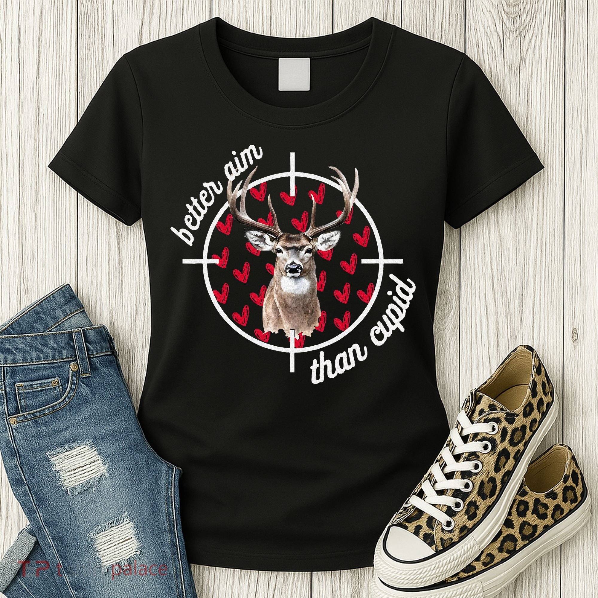 Boy Valentines Bucked Better Aim Than Cupid Deer Hunting Women's T-Shirt