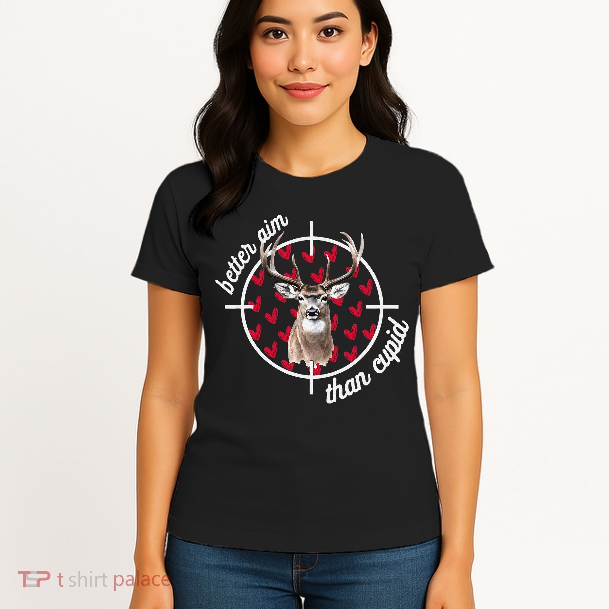 Boy Valentines Bucked Better Aim Than Cupid Deer Hunting Women's T-Shirt
