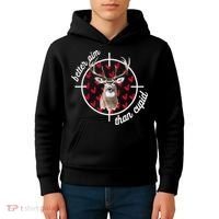 Boy Valentines Bucked Better Aim Than Cupid Deer Hunting Kids Hoodie thumb 4