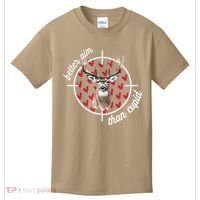 Boy Valentines Bucked Better Aim Than Cupid Deer Hunting Kids T-Shirt thumb 0