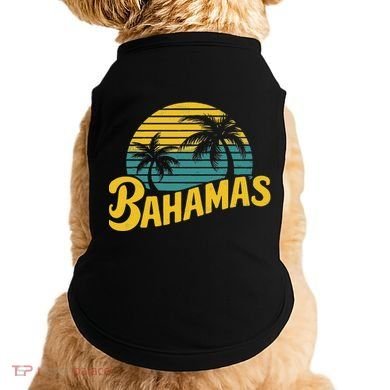 Bahamas Vacation Beach Palm Retro Tropical Doggie Tank