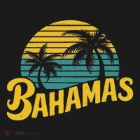 Bahamas Vacation Beach Palm Retro Tropical USA-Made Doggie Bandana thumb 2