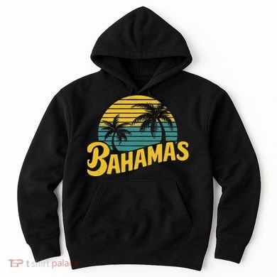 Bahamas Vacation Beach Palm Retro Tropical Hoodie