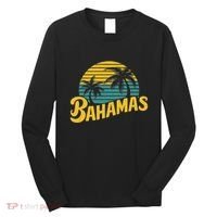 Bahamas Vacation Beach Palm Retro Tropical Long Sleeve Shirt thumb 0